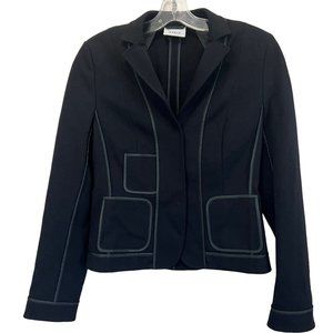 Akris Black Blazer with Gray Trim